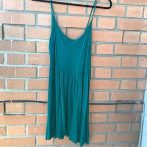 Simple Green Spaghetti Strap Dress